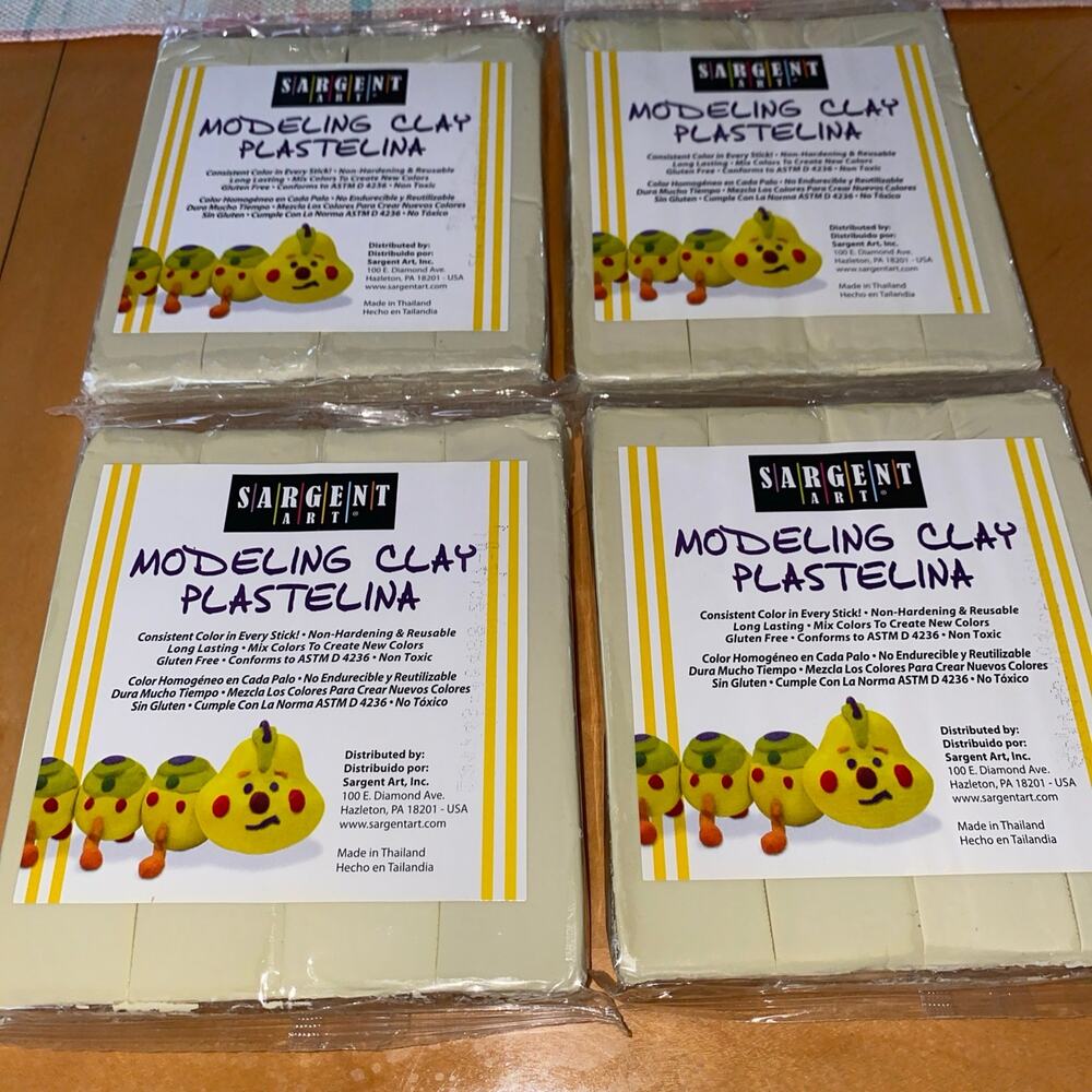 4x Sargent Art Modeling Clay Non-Harden Cream Color #22-4000